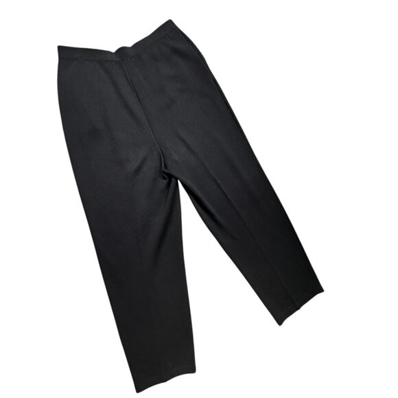 ST. JOHN Basics Santana Knit Dress Pants Wool Blend Knit Black Women's Size 12 - Picture 6 of 9